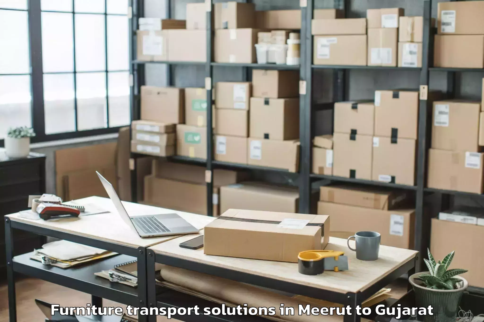 Efficient Meerut to Umarpada Furniture Transport Solutions